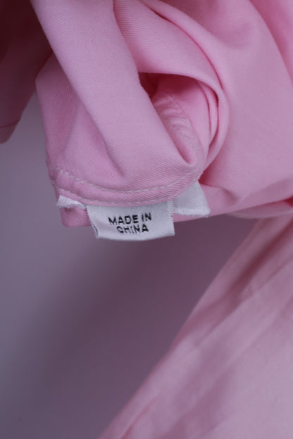 Jaeger Chemise décontractée pour homme 16 L en coton rose avec revers à manches longues et coupe ajustée