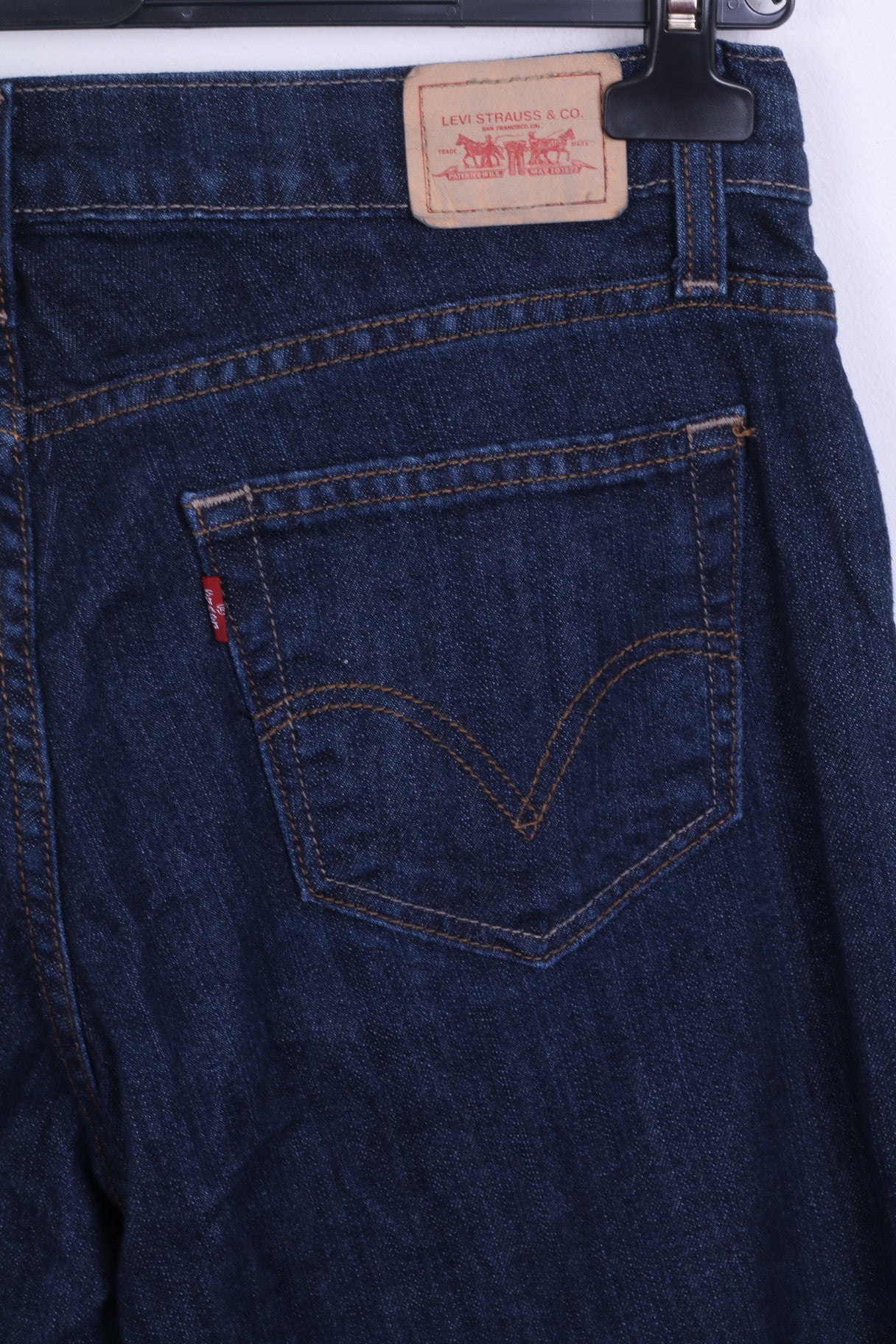 Levi Strauss &Co Womens 12 L Trousers Curvy Cut Navy Cotton Jeans Denim