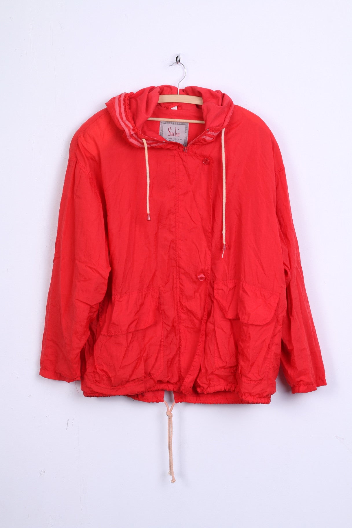 Sinclair Mens 34/36 XL Jacket Red Nylon Waterproof Hood Sport