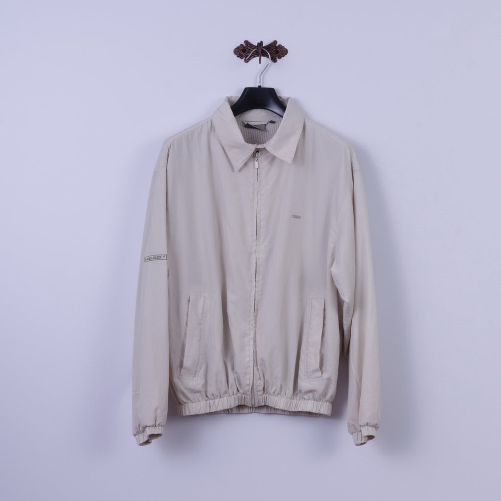 Giacca Head da uomo L. Top bomber da golf retrò leggero con cerniera beige