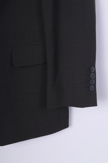 Travel Suit Comfort J.Philipp Mens 50 M Blazer Jacket Single Breasted Wool Black