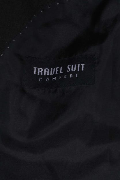 Travel Suit Comfort J.Philipp Mens 50 M Blazer Jacket Single Breasted Wool Black