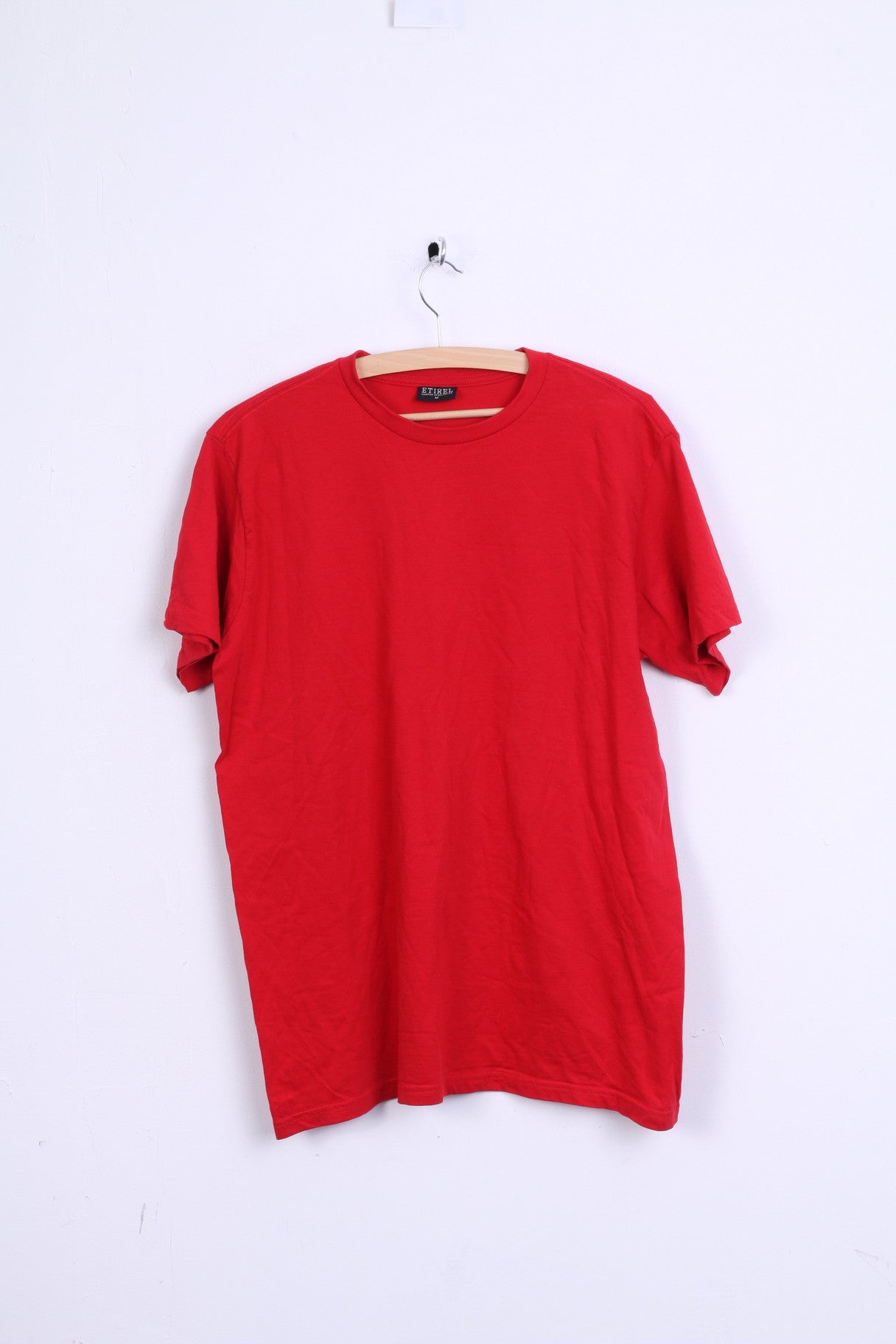 ETIREL T-Shirt M Homme Rouge Coton Col Rond Manches Courtes