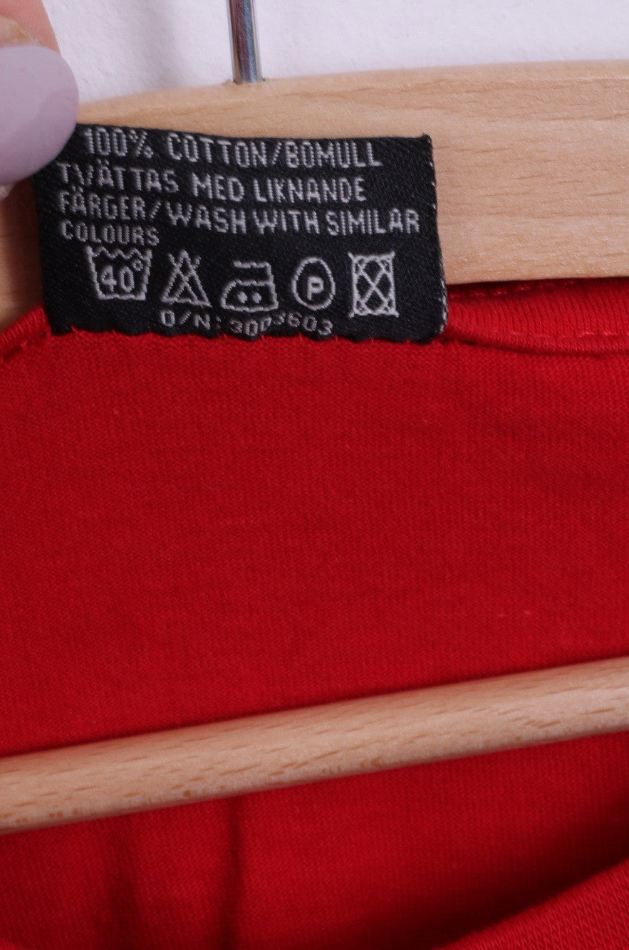 ETIREL T-Shirt M Homme Rouge Coton Col Rond Manches Courtes