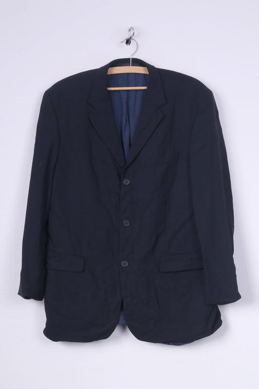 Ted Baker Endurance Mens 42 R Blazer Jacket Single Breasted Navy Wool Shoulder Pads