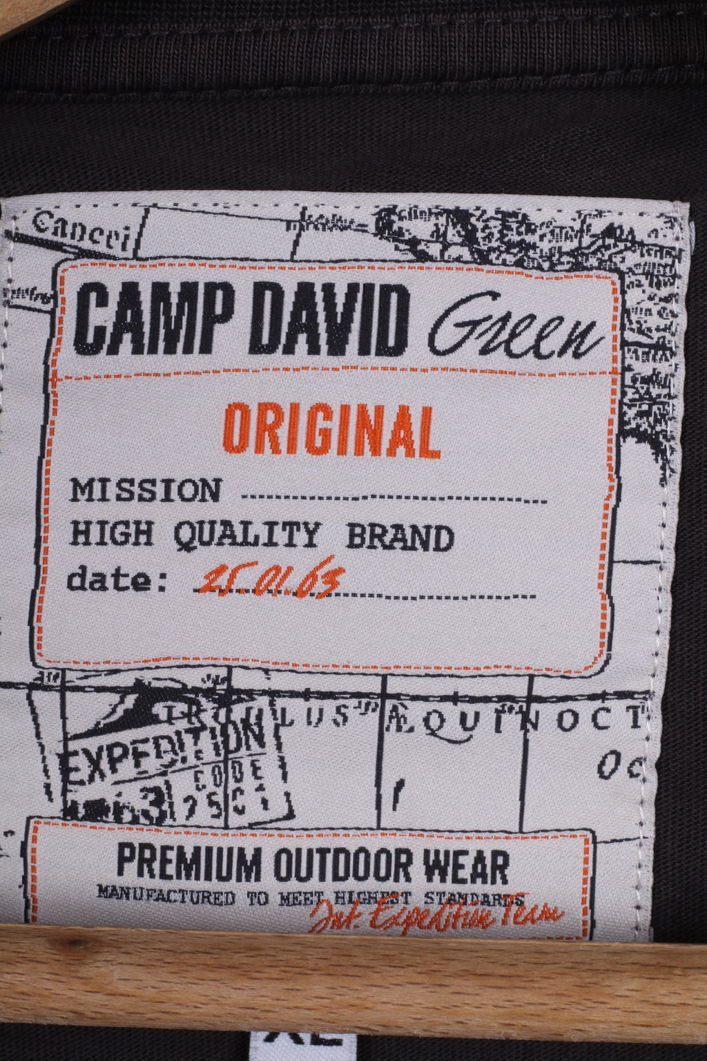 Camp David Mens XL T-Shirt Brown Outdoor Wear Cotton Graphic Top