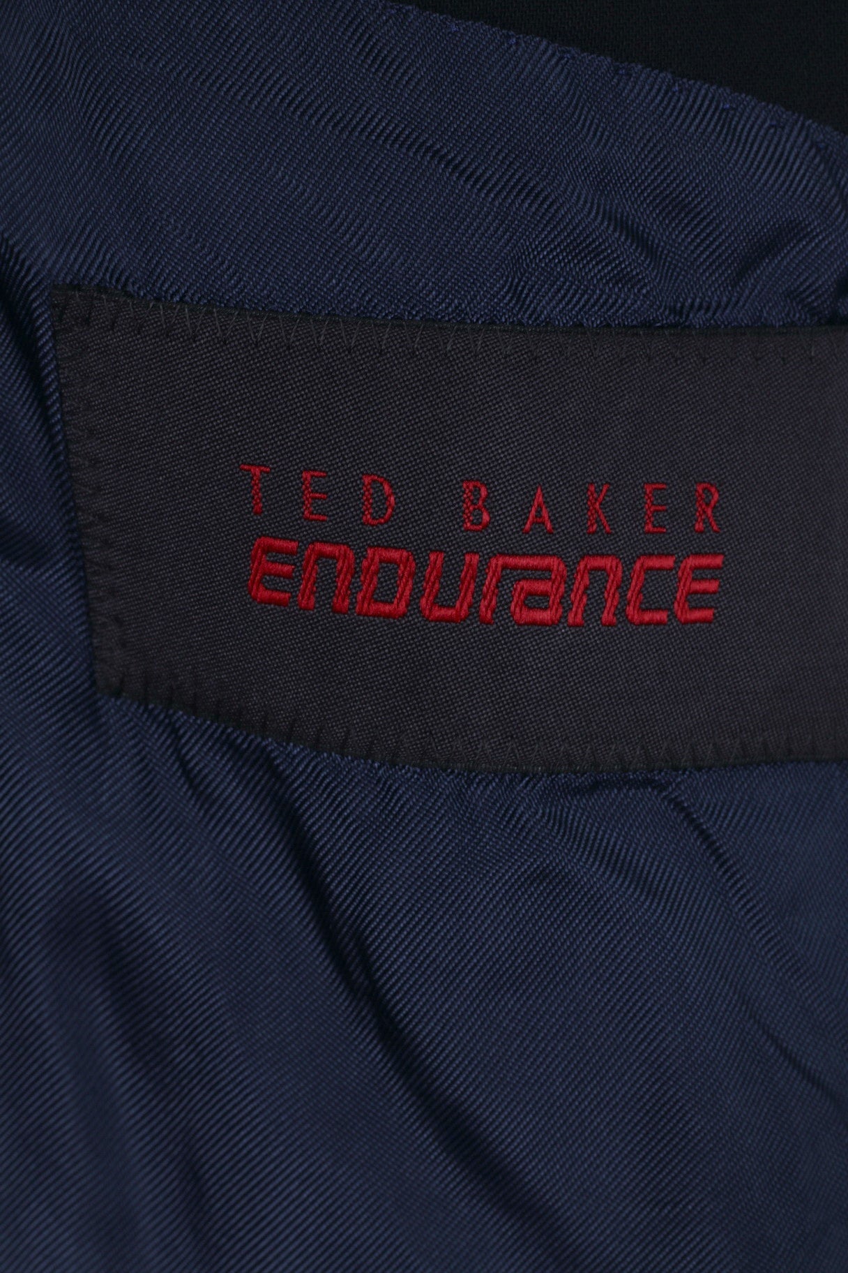 Ted Baker Endurance Mens 42 R Blazer Jacket Single Breasted Navy Wool Shoulder Pads