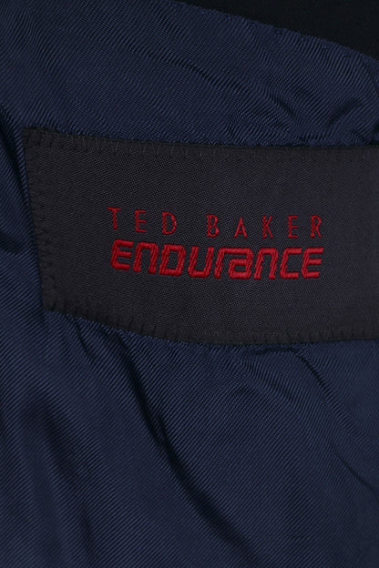 Ted Baker Endurance Mens 42 R Blazer Jacket Single Breasted Navy Wool Shoulder Pads