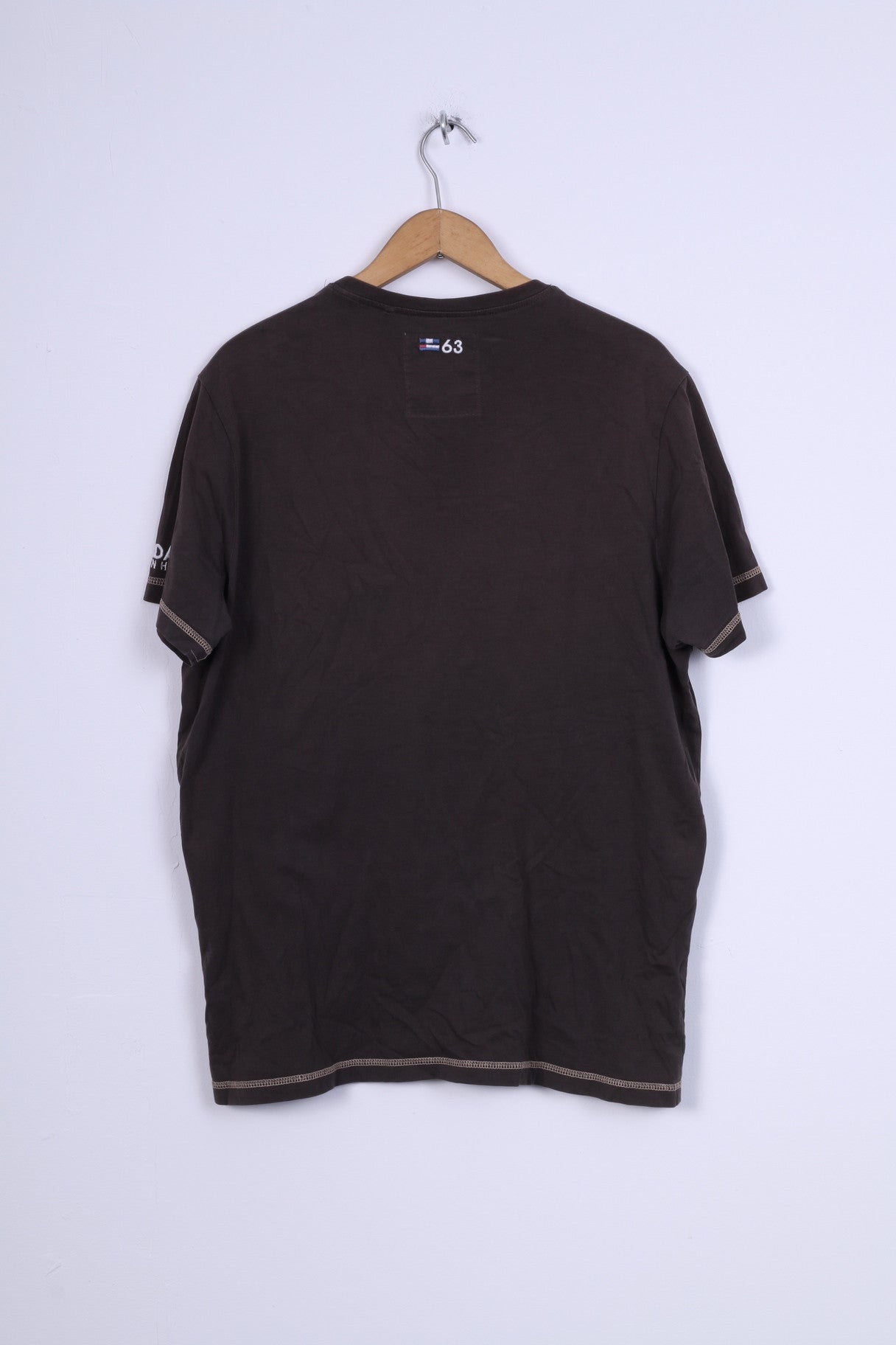 Camp David Mens XL T-Shirt Brown Outdoor Wear Cotton Graphic Top