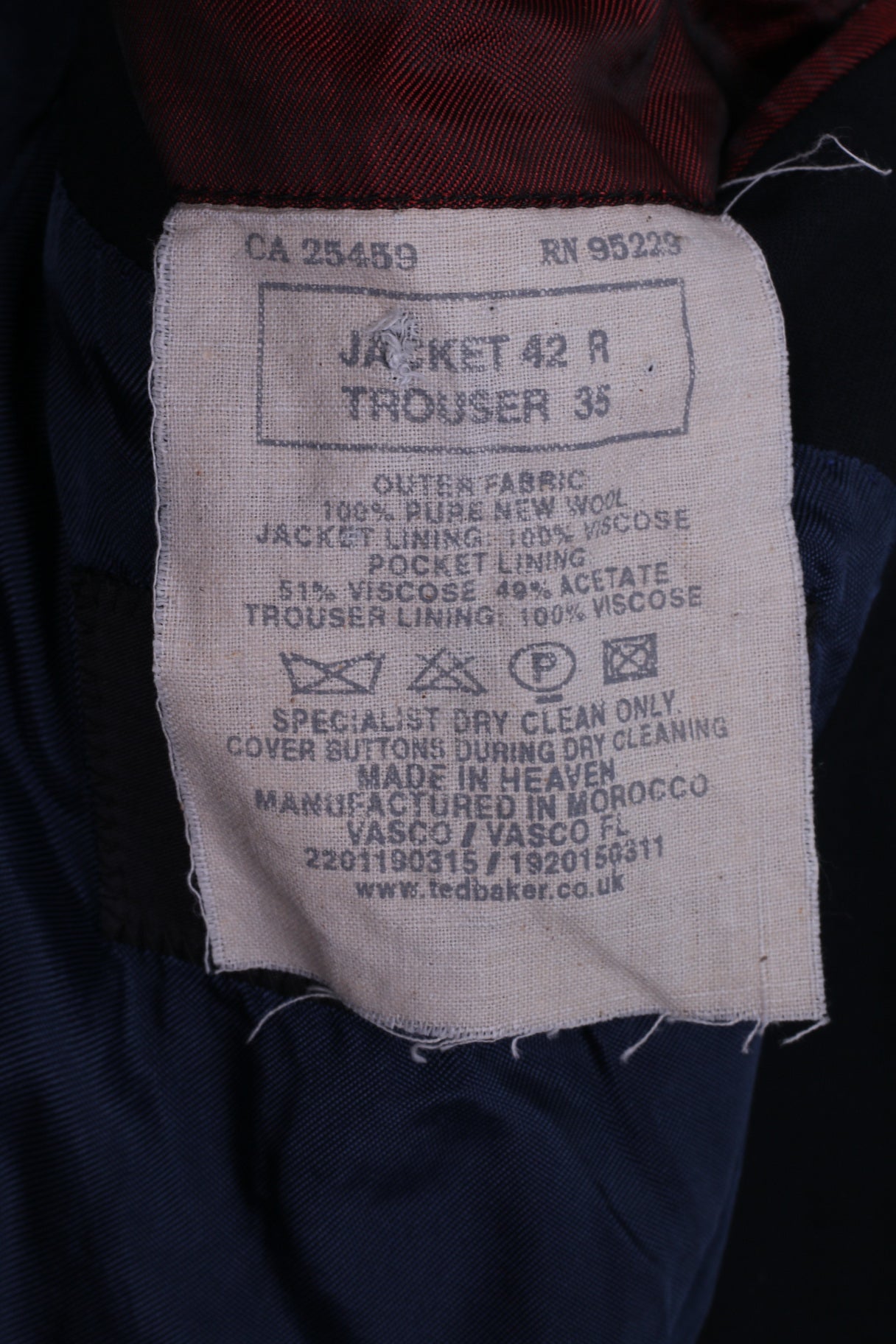 Ted Baker Endurance Giacca da uomo 42 R Blazer monopetto in lana blu scuro 