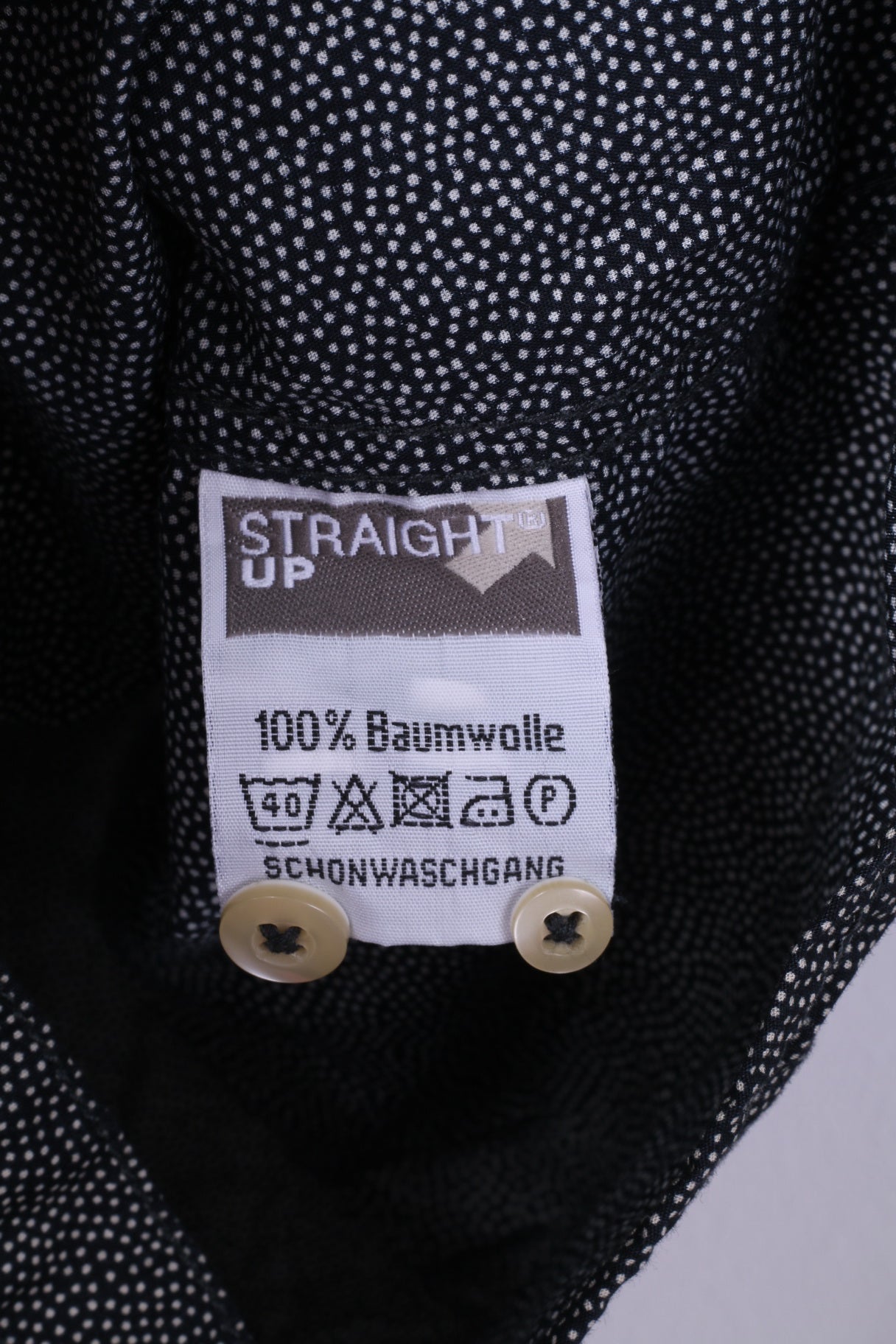 Local Area Chemise décontractée pour homme Noir à micro pois Première base de sport Haut en coton droit