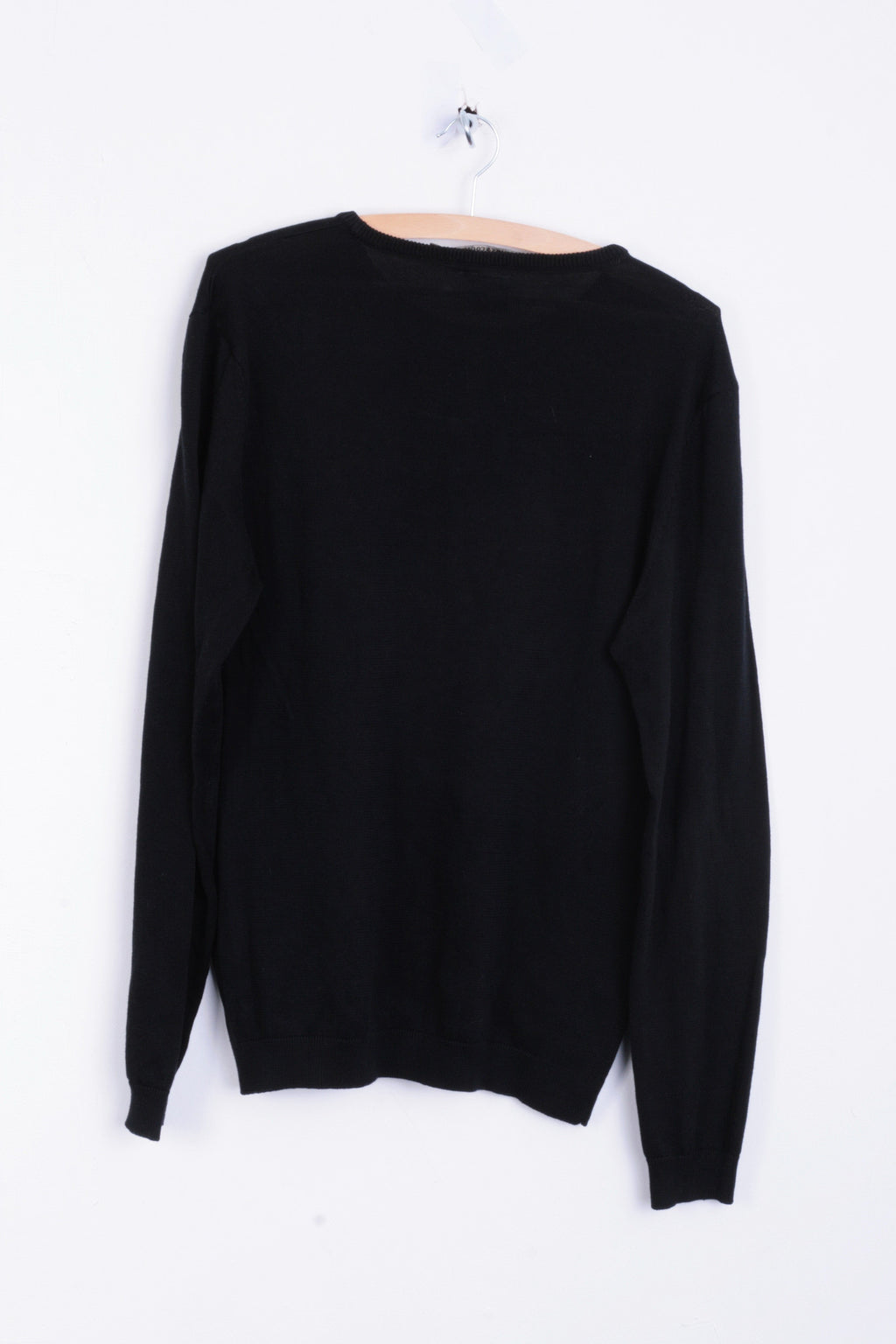 Holmes&Co Garment Mens M Jumper Crew Neck Sweater Cotton Black - RetrospectClothes