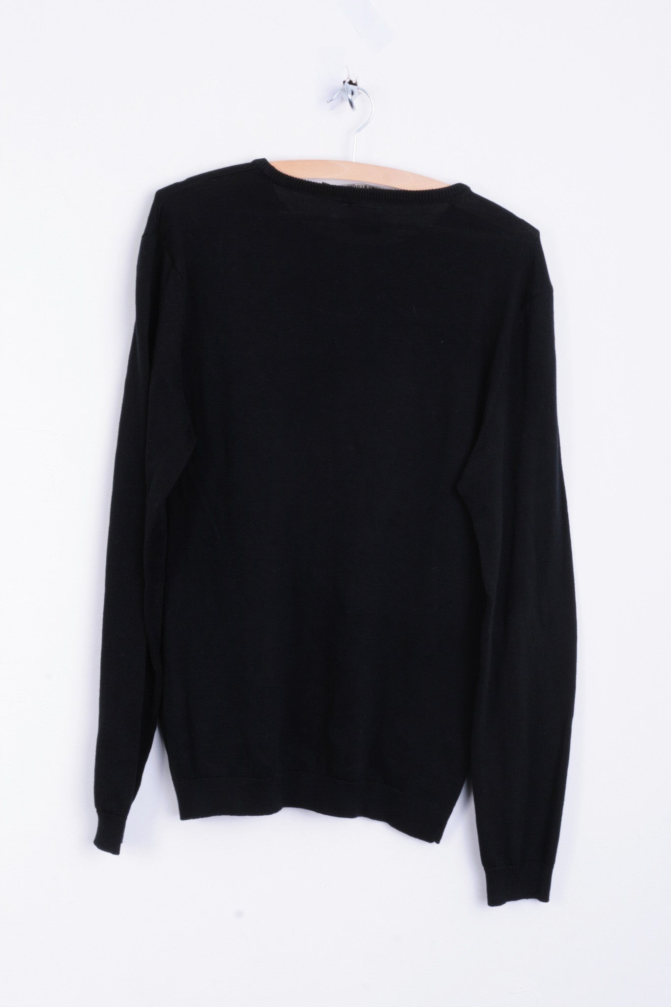 Holmes&Co Garment Mens M Jumper Crew Neck Sweater Cotton Black - RetrospectClothes