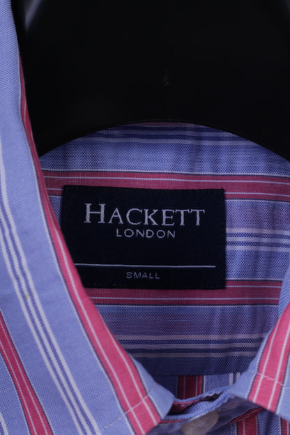 Camicia casual da uomo Hackett London a maniche lunghe in pregiato cotone italiano a righe blu