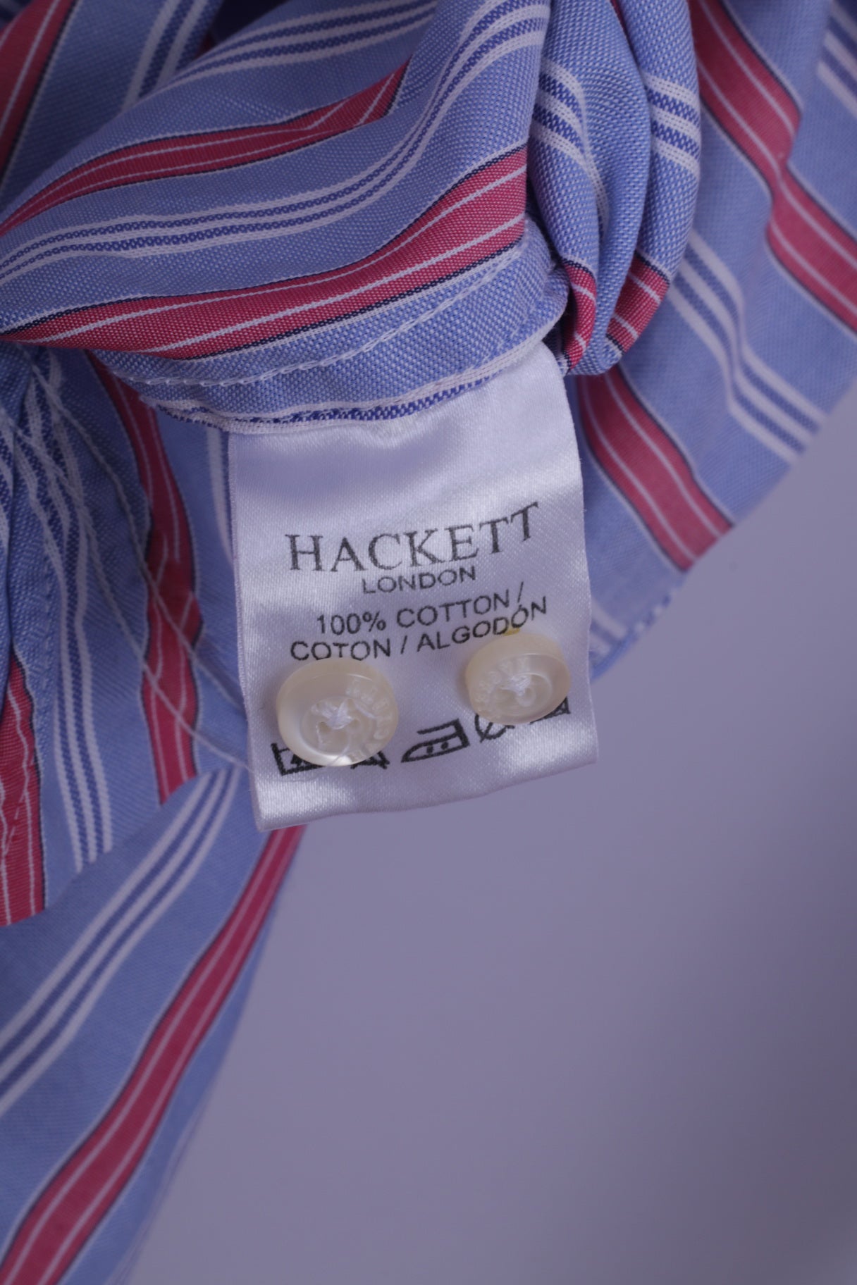 Hackett London Men S Casual Shirt Blue Striped Finest Italian Cotton Long Sleeve