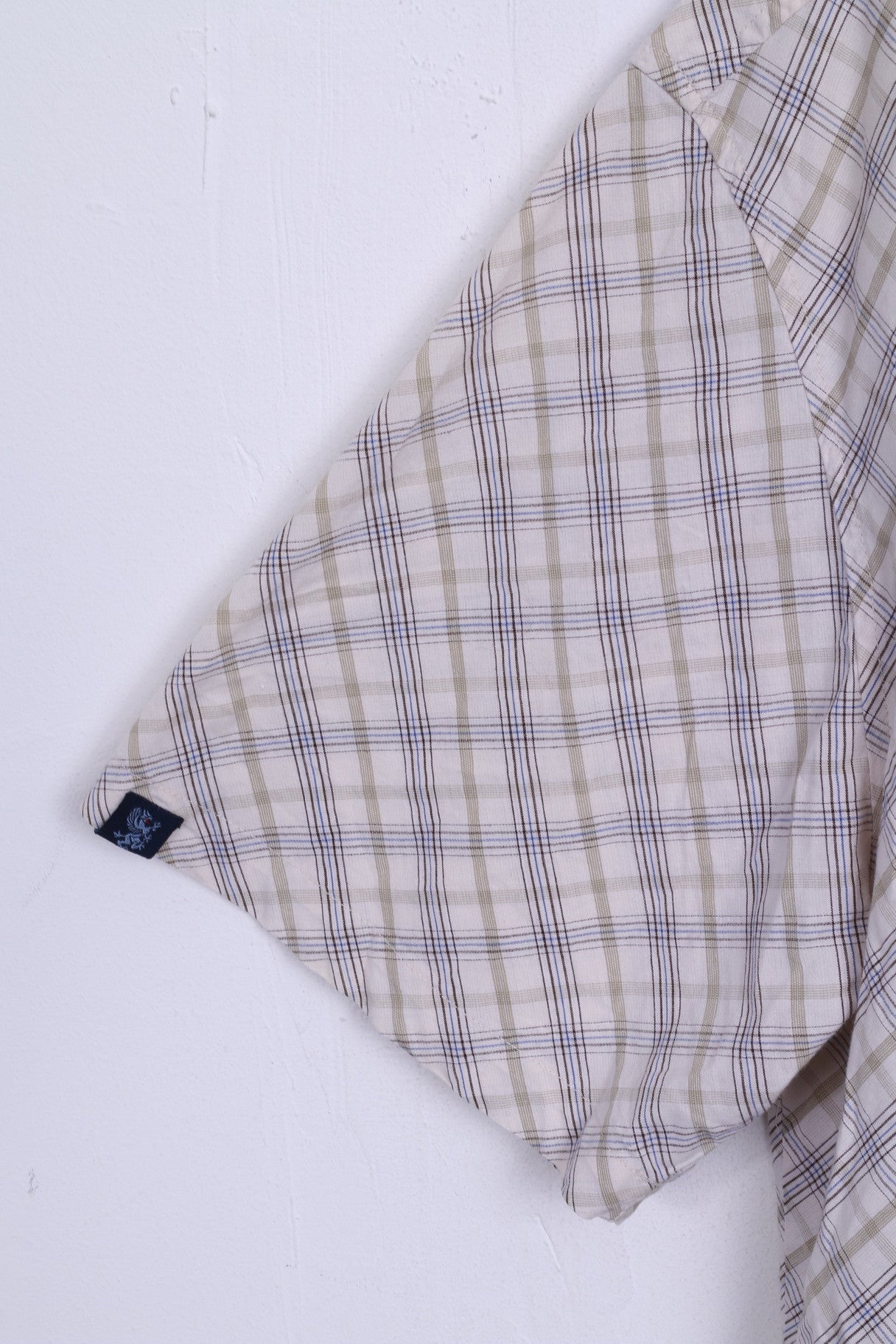 Interstate Mens 2XL Casual Shirt Short Sleeve Beige XXL