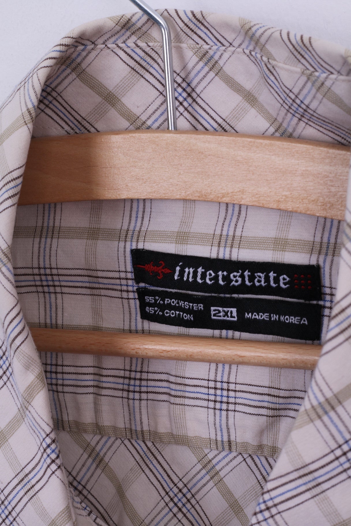 Interstate Chemise décontractée à manches courtes pour homme 2XL Beige XXL