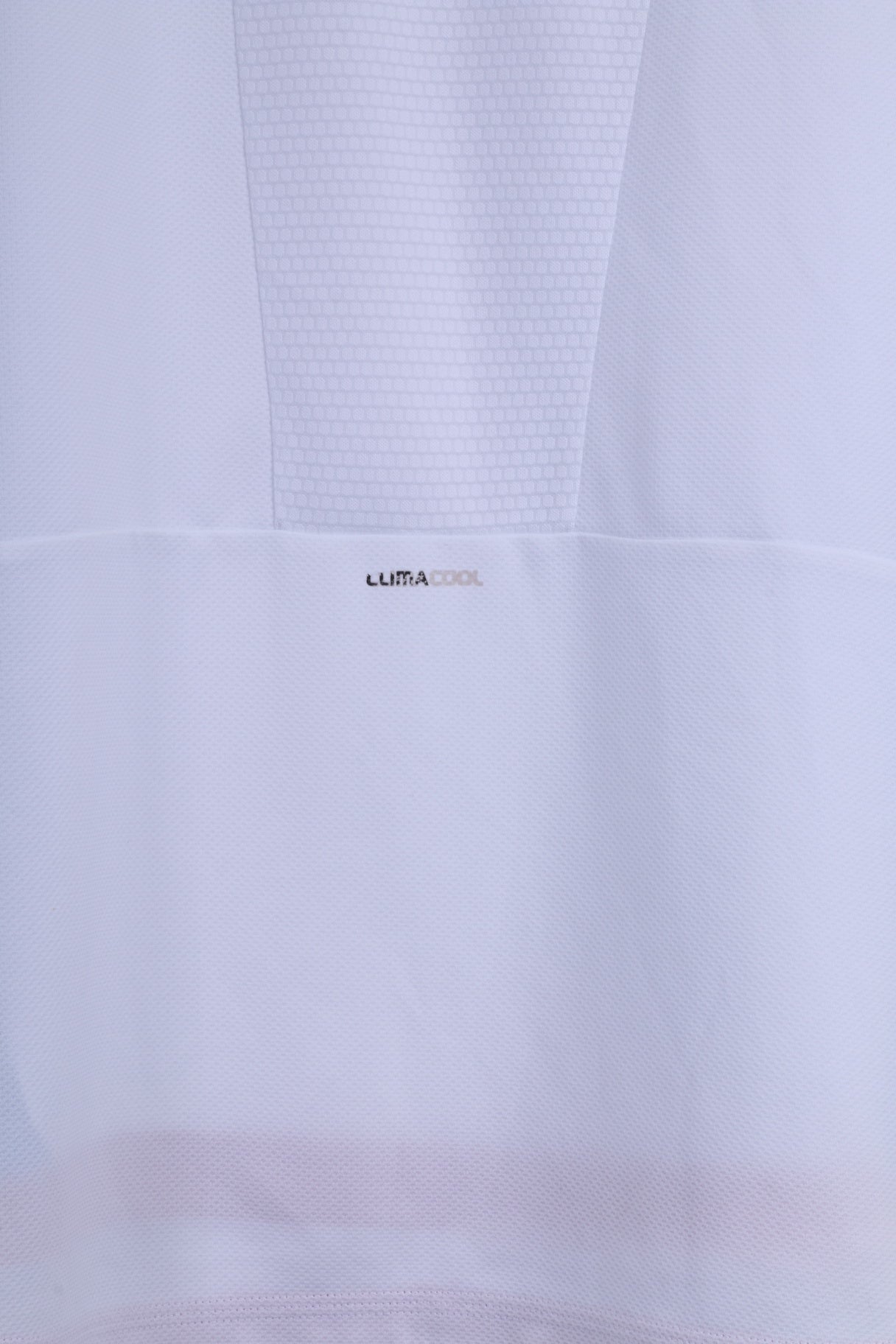 Adidas Mens L Shirt White/Blue Climacool System Sportswear