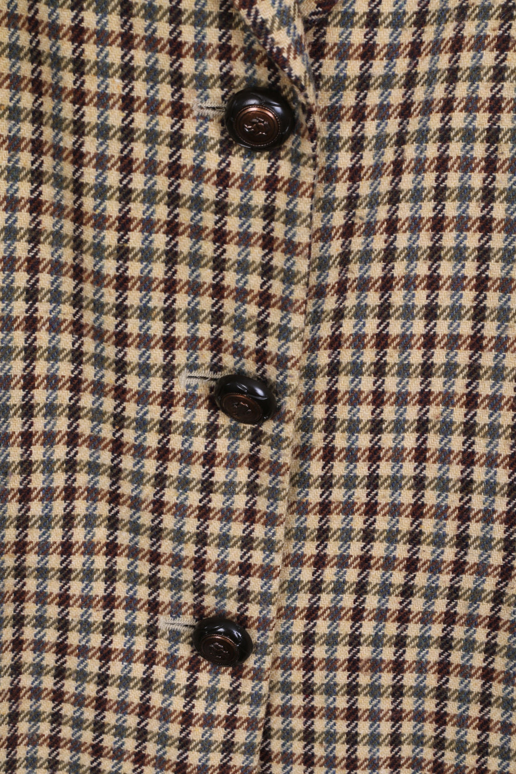 Creation Atelier GS Veste Blazer Femme 42 XL Pied-de-Poule Marron Simple Boutonnage