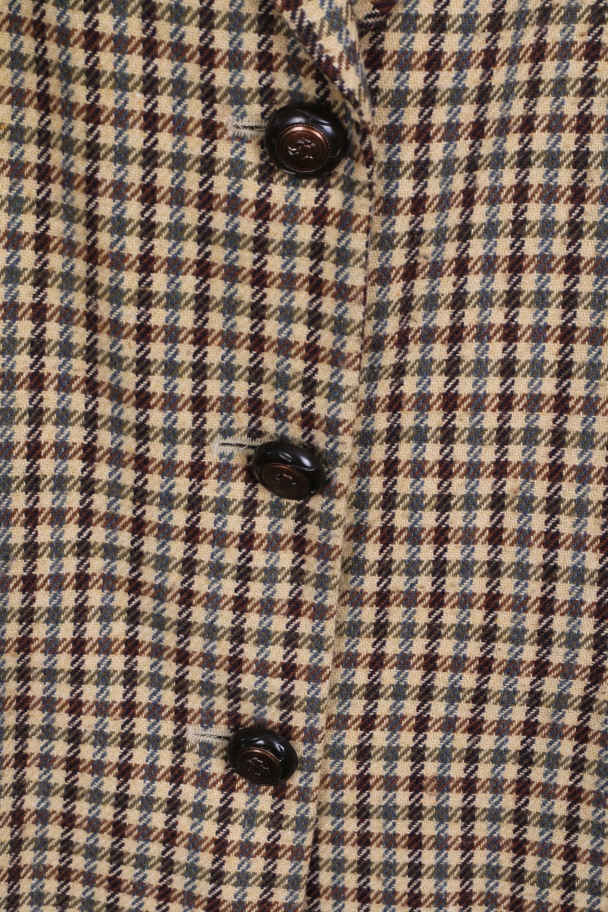 Creation Atelier GS Veste Blazer Femme 42 XL Pied-de-Poule Marron Simple Boutonnage