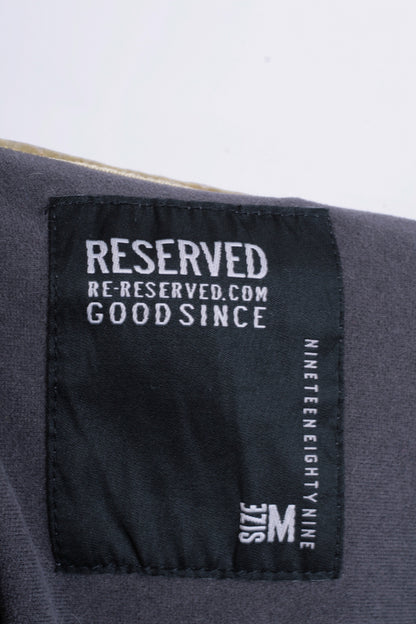 Reserved Mens M Jacket Brown Full Zipper Hood Striped Waterproof - RetrospectClothes