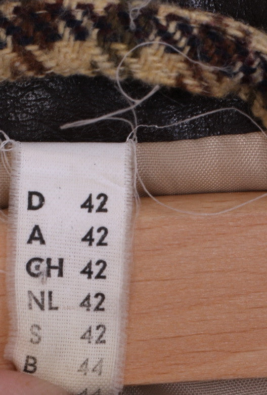 Creation Atelier GS Veste Blazer Femme 42 XL Pied-de-Poule Marron Simple Boutonnage