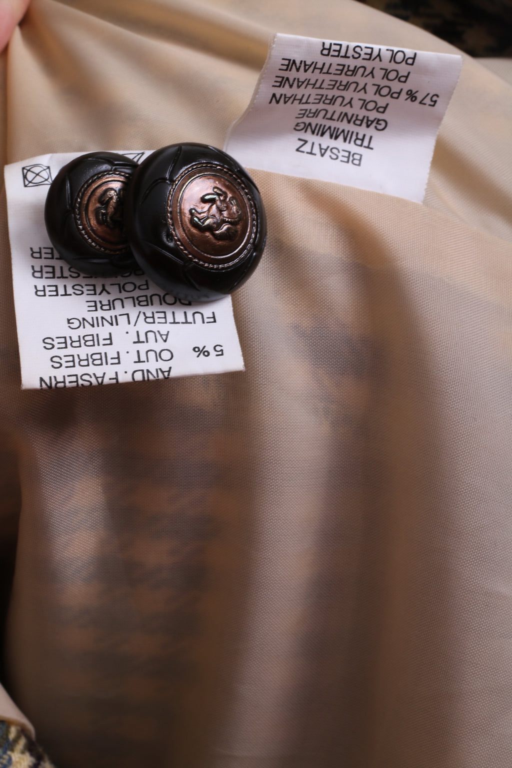 Creation Atelier GS Veste Blazer Femme 42 XL Pied-de-Poule Marron Simple Boutonnage