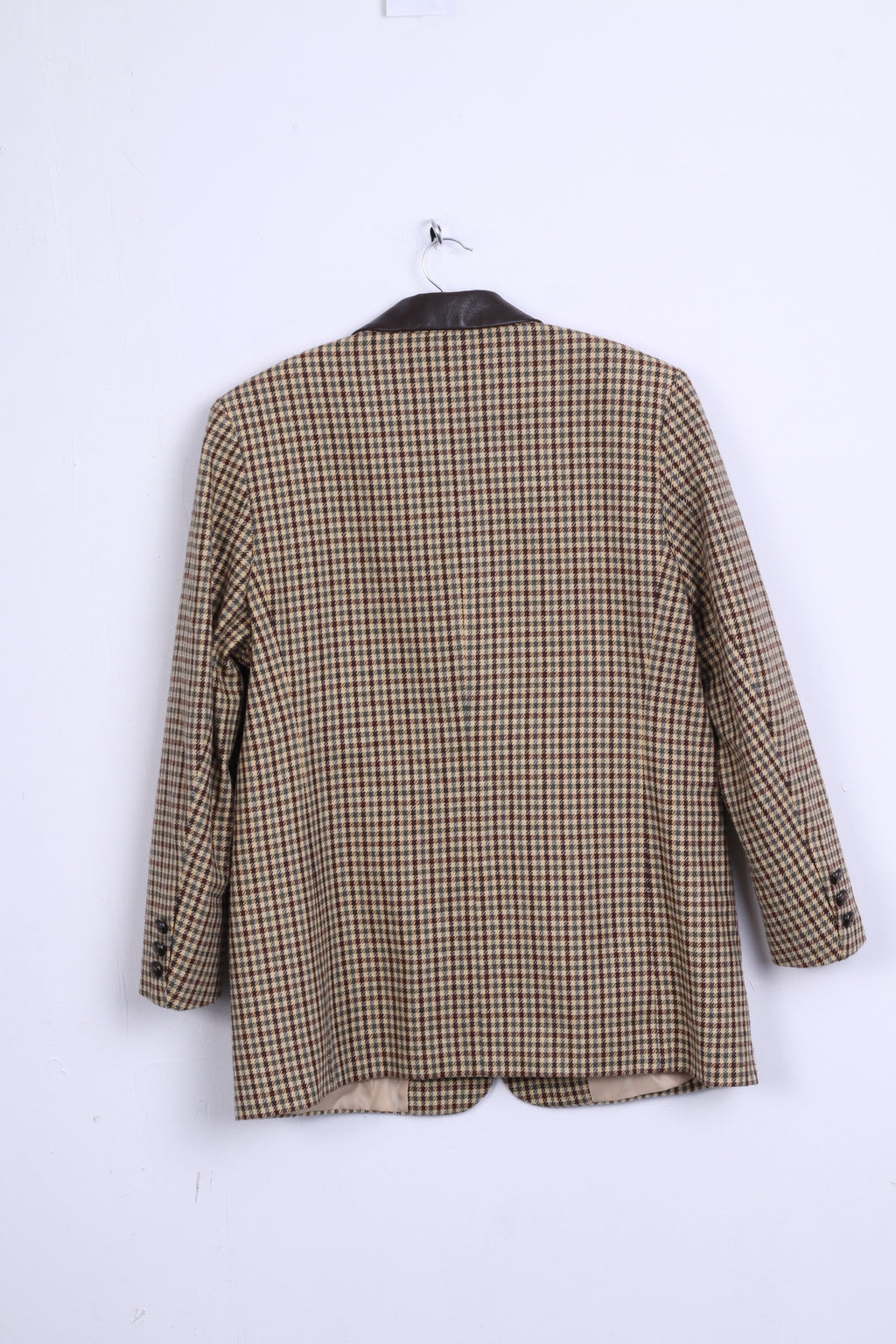 Creation Atelier GS Veste Blazer Femme 42 XL Pied-de-Poule Marron Simple Boutonnage