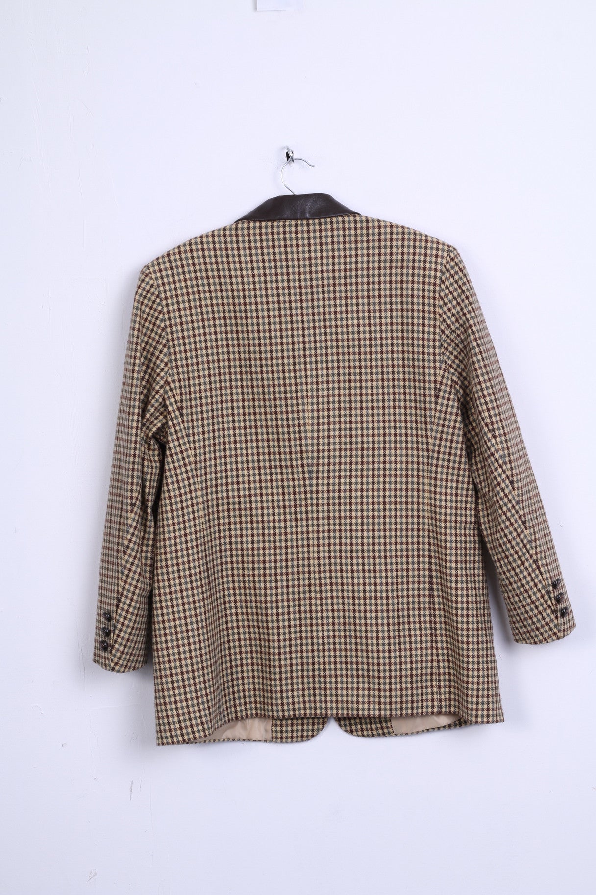 Creation Atelier GS Veste Blazer Femme 42 XL Pied-de-Poule Marron Simple Boutonnage