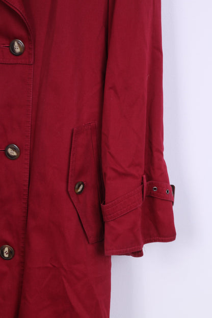 Four Seasons of London Manteau Trench Femme 14 XL Rouge Double Boutonnage