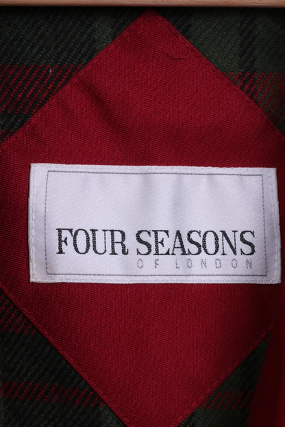 Four Seasons of London Manteau Trench Femme 14 XL Rouge Double Boutonnage