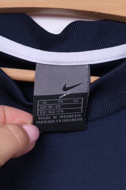 Nike Garçons XL 18-20 Chemise Ras du Cou Marine Haut de Sport