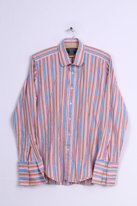 Charles Tyrwhitt London Mens 16 41 Casual Shirt Striped Multi Fitted Cufflinks