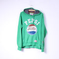 Pepsi-Cola Mens M Sweatshirt Green Big Logo Green Hooded Top Cotton