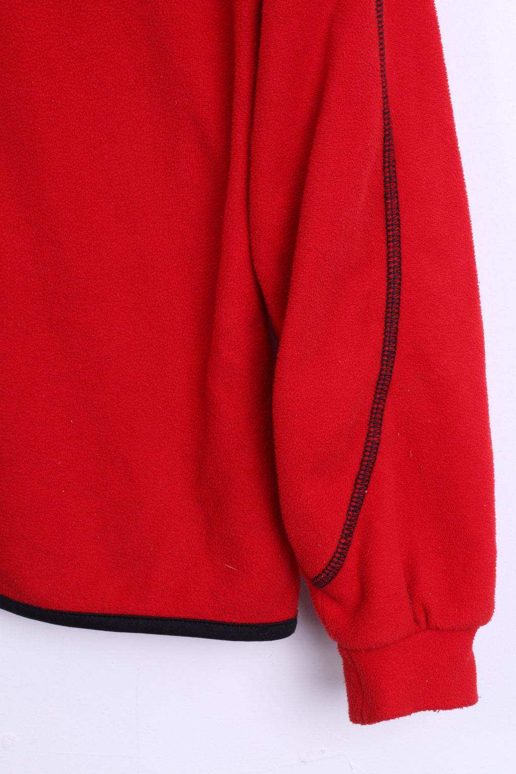 Etirel Womens S/M Fleece Top Jacket Red Zip Neck Sweatshirt - RetrospectClothes