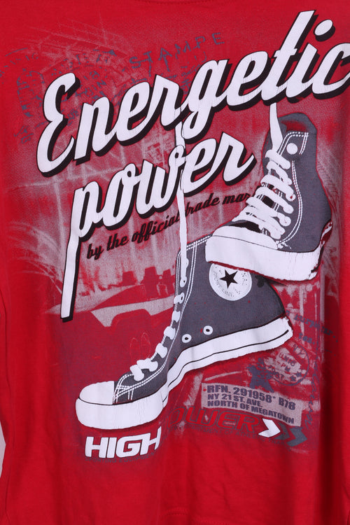 Camicia Darx Youth XXL casual a maniche lunghe in cotone rosso Energetic Power