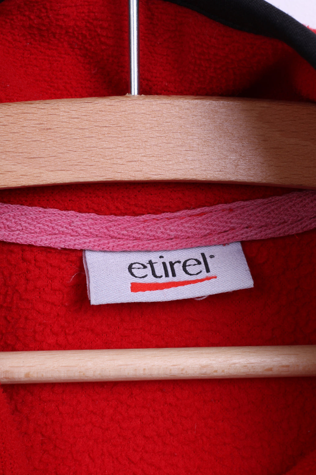 Etirel Womens S/M Fleece Top Jacket Red Zip Neck Sweatshirt - RetrospectClothes