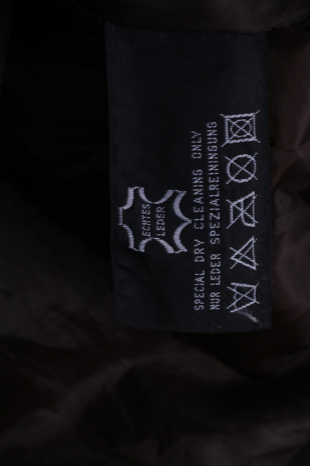 Vintage Femmes 40 XL Veste Marron Cuir Épaulettes Simple Poitrine