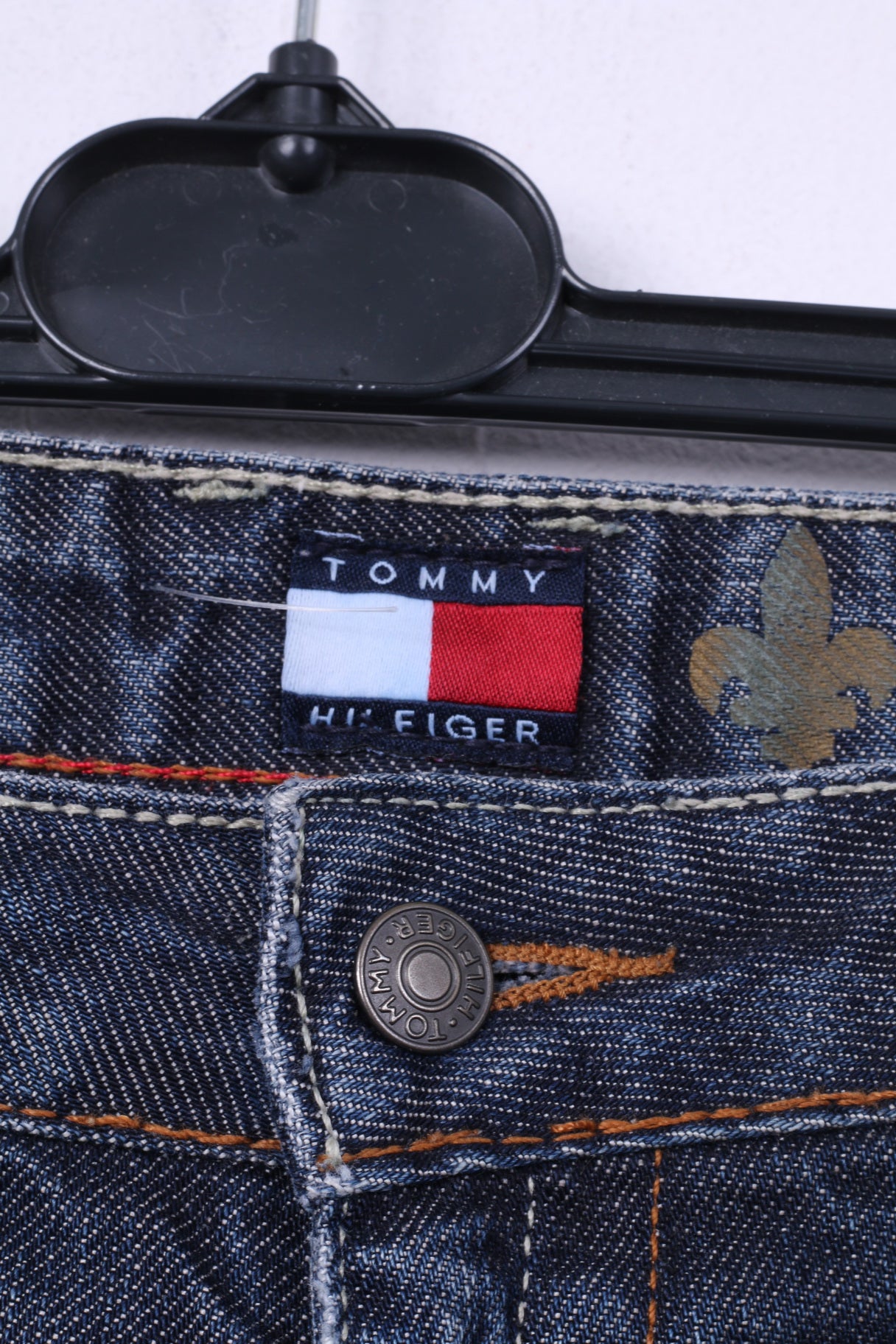 Tommy Hilfiger Pantalon en jean pour garçon 16 ans XL en coton Gage Bleu détruit