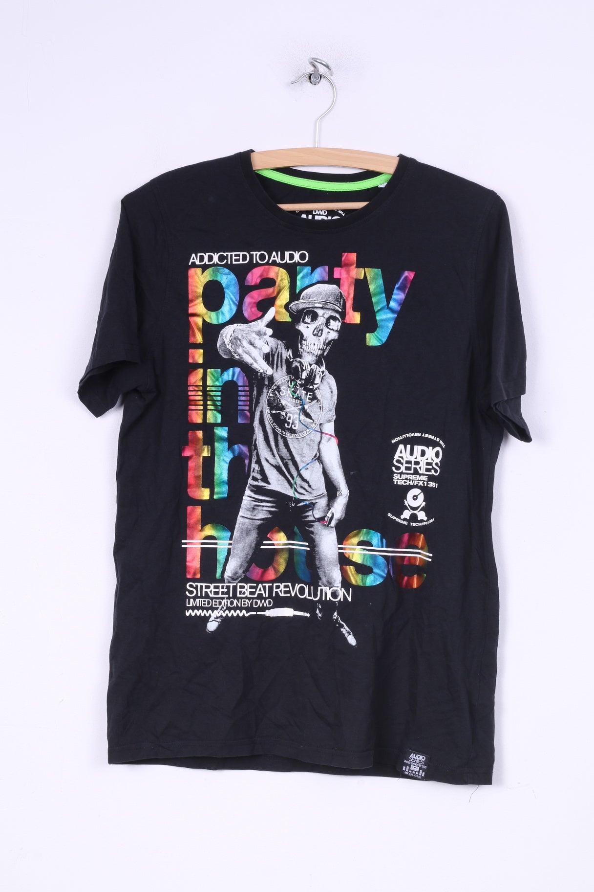 C&A Here There Boys 16 Age  176 T-Shirt Grapic Cotton Black Crew Neck Supreme