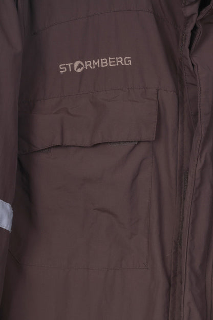 Stormberg Parka XL à capuche pour homme en nylon rembourré imperméable marron avec fermeture éclair complète 