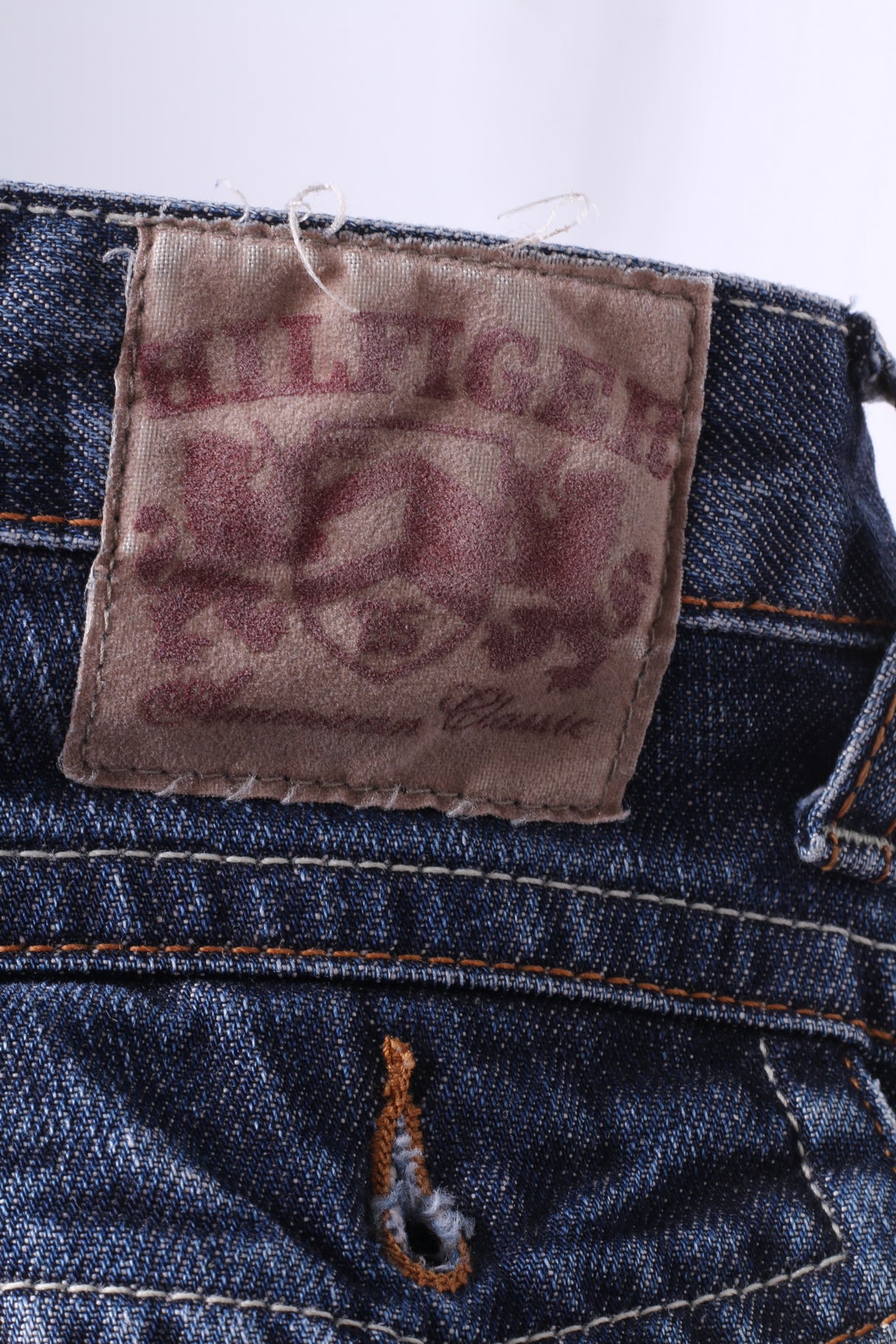 Tommy Hilfiger Pantalon en jean pour garçon 16 ans XL en coton Gage Bleu détruit