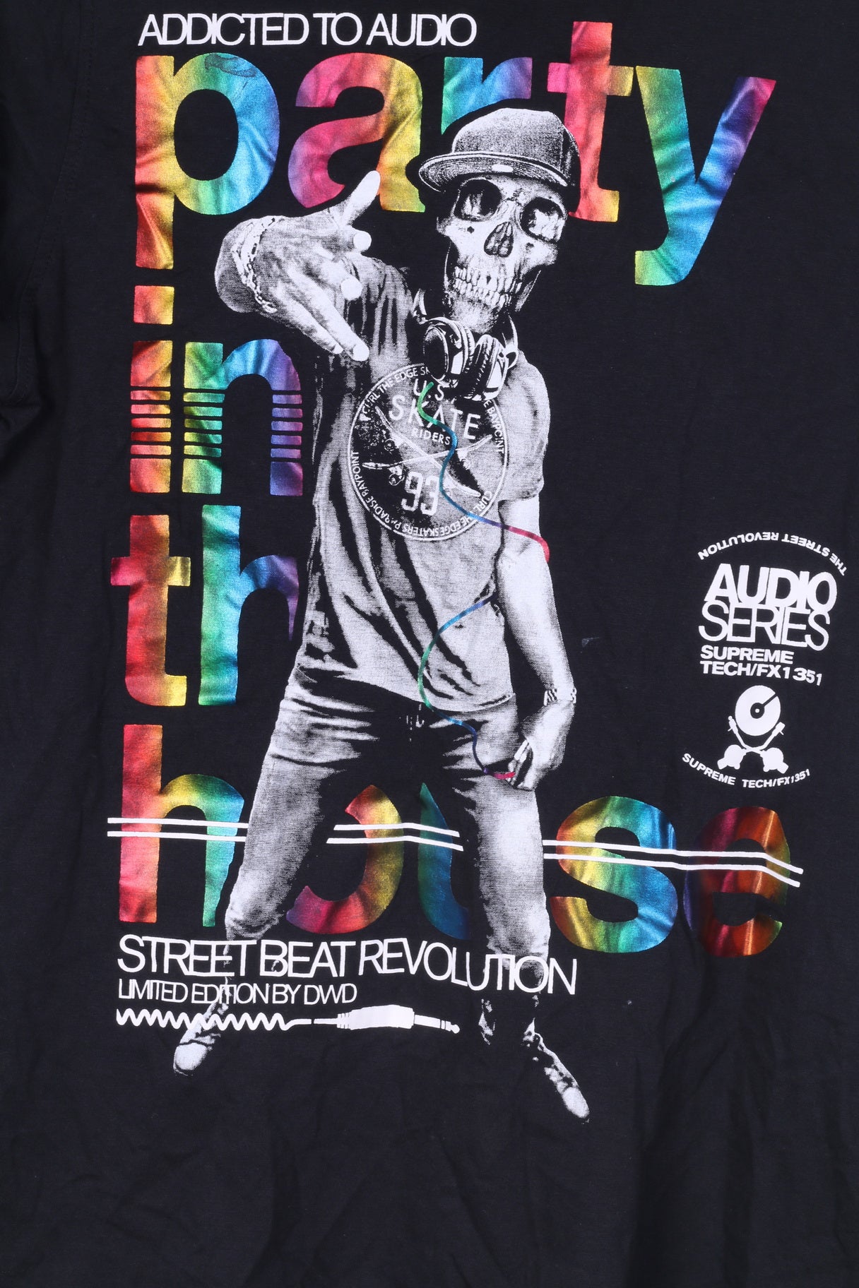 C&A Here There Boys 16 Age  176 T-Shirt Grapic Cotton Black Crew Neck Supreme