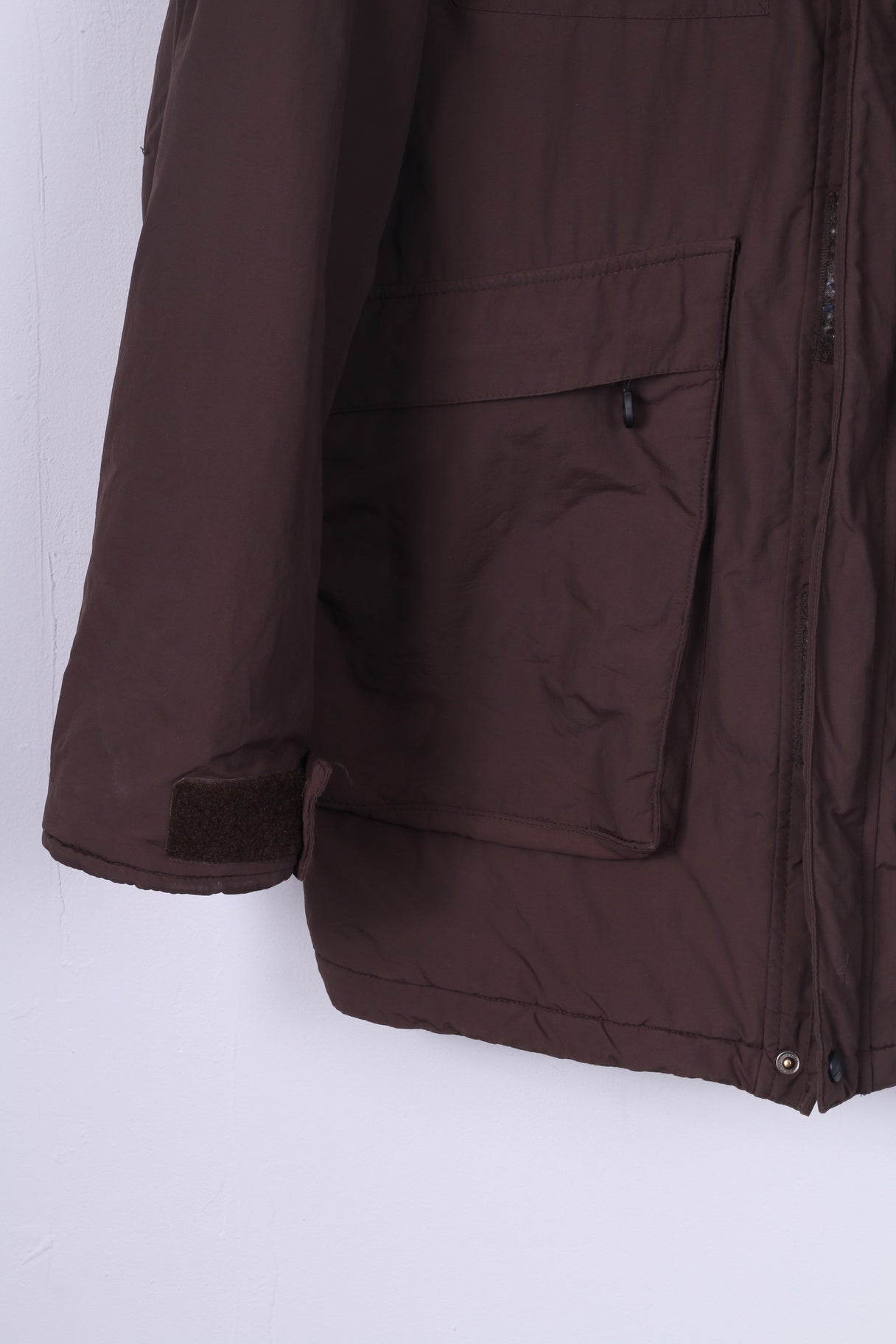 Stormberg Mens XL Parka Hooded Padded Nylon Waterproof Brown Full Zipper