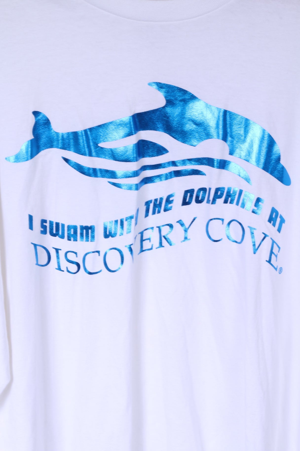 Discovery Cove Chemise XL pour homme Blanc à manches longues en coton Motif dauphins