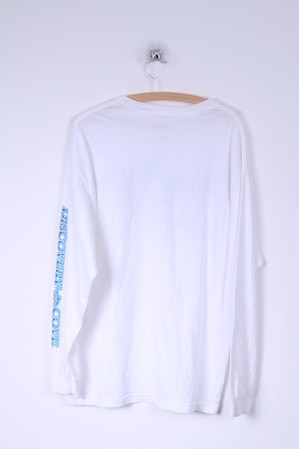 Discovery Cove Chemise XL pour homme Blanc à manches longues en coton Motif dauphins