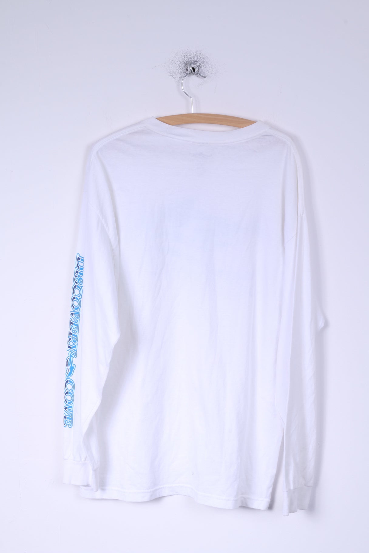 Discovery Cove Chemise XL pour homme Blanc à manches longues en coton Motif dauphins