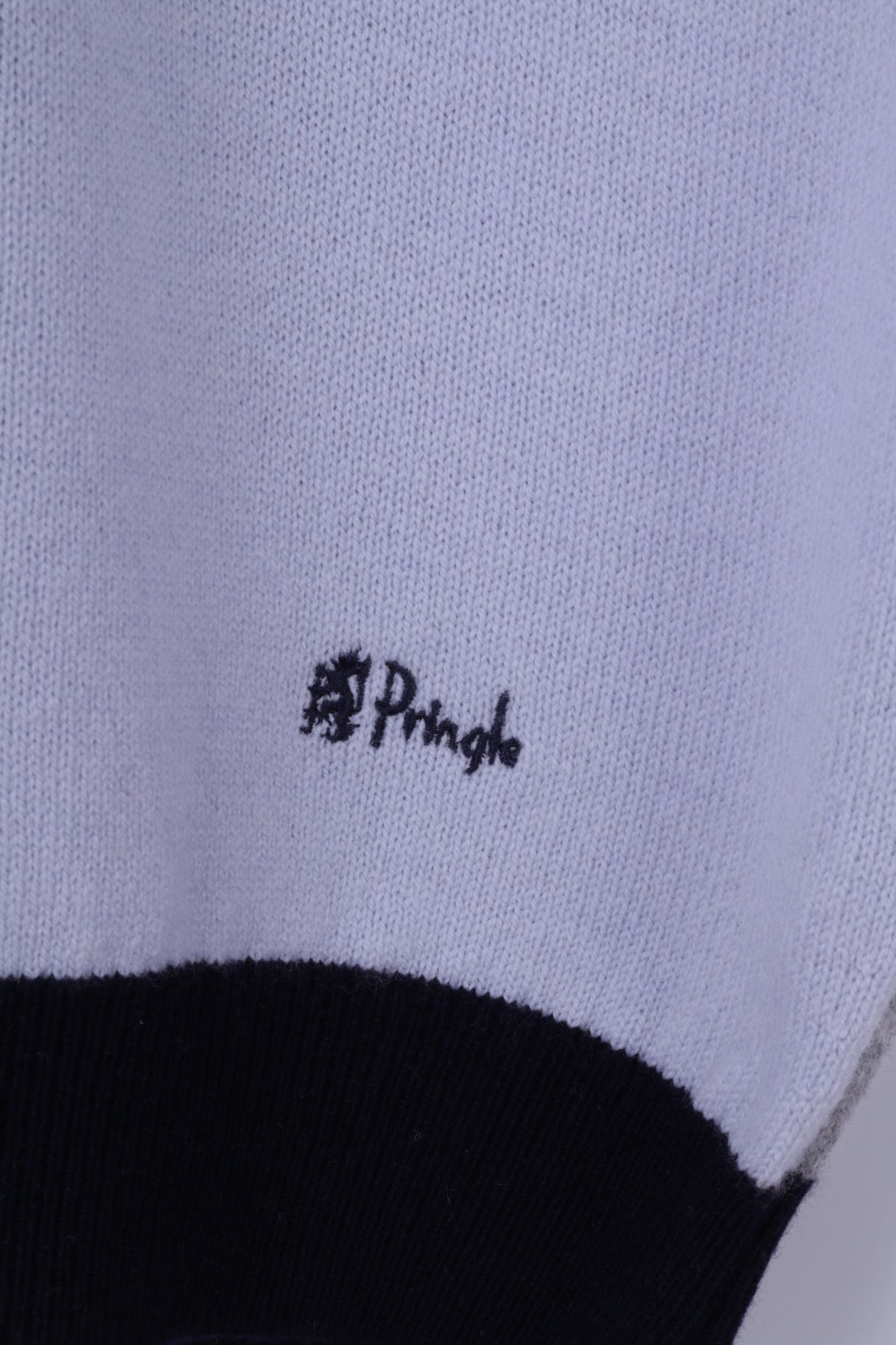 Pringle Golf Men M (S) Vest Blue Grey Wool V Neck Plain Vintage Bodywarmer