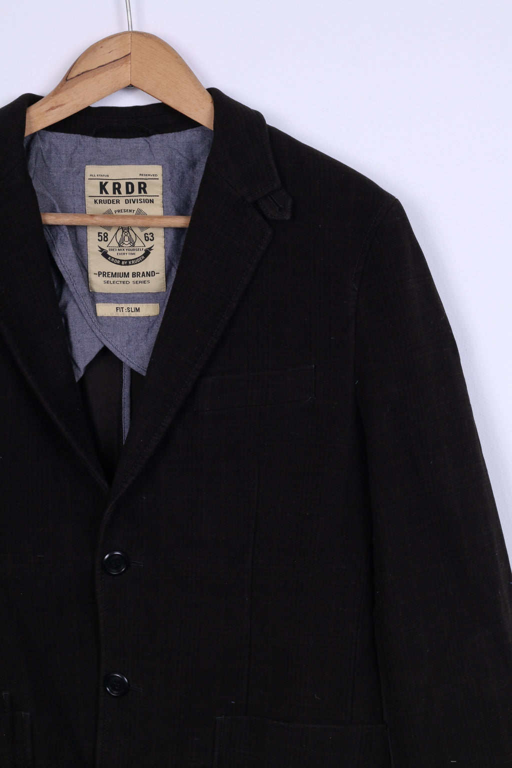 Giacca da uomo Kruder Division S Fruder KRDR Fit Slim Blazer in cotone marrone