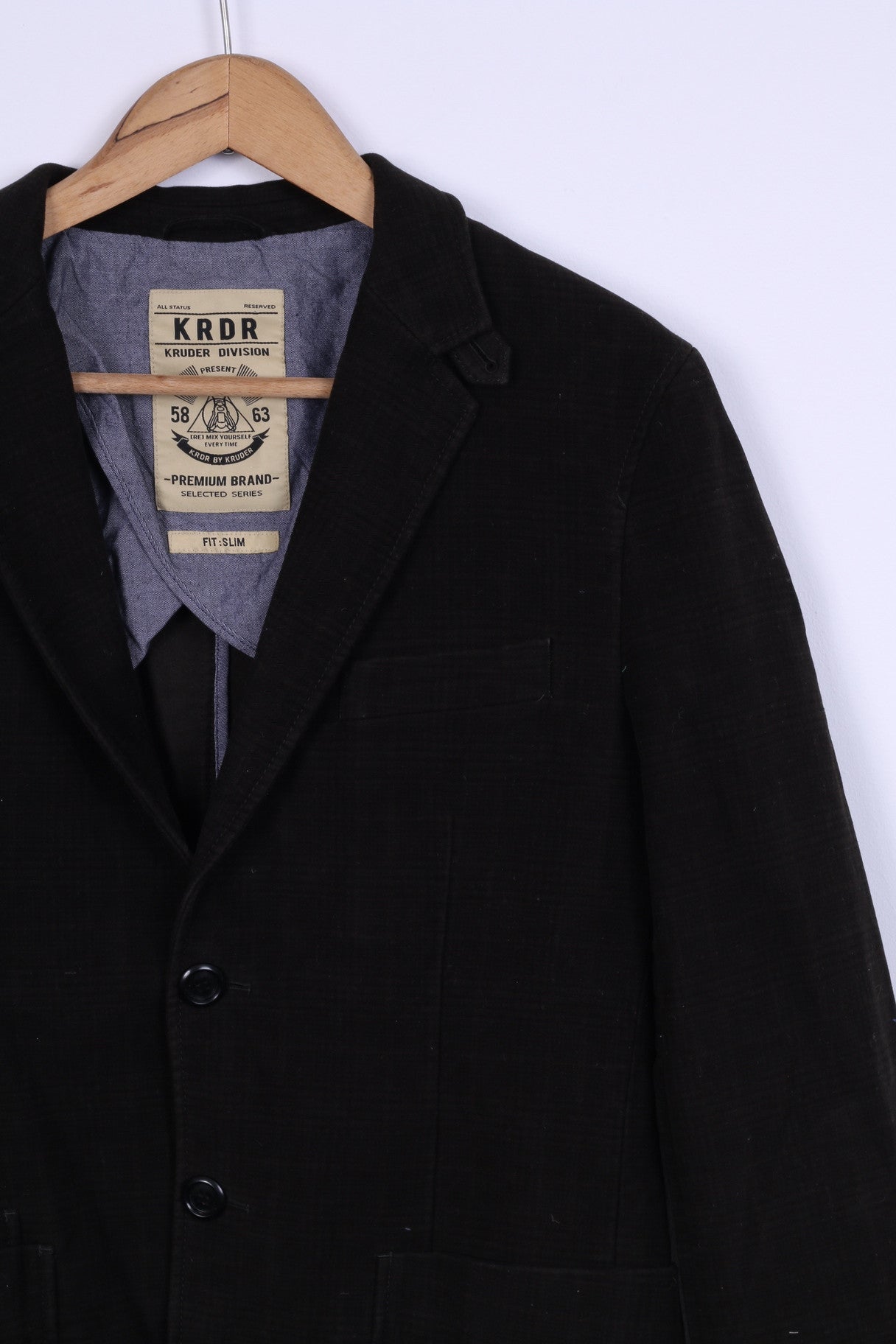 Giacca da uomo Kruder Division S Fruder KRDR Fit Slim Blazer in cotone marrone